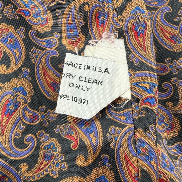 Vintage Braefair Purple Wool Coat Size 11/12 Long Double Breasted Paisley USA - Picture 14 of 14